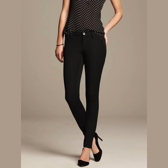 Banana Repbuclic Sloan Fit Zip Ankle Pant Balck - Picture 2 of 11